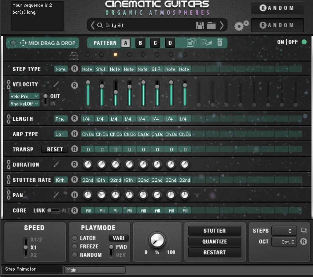 CINEMATIC GUITARS Organic Atmospheres Sequencer