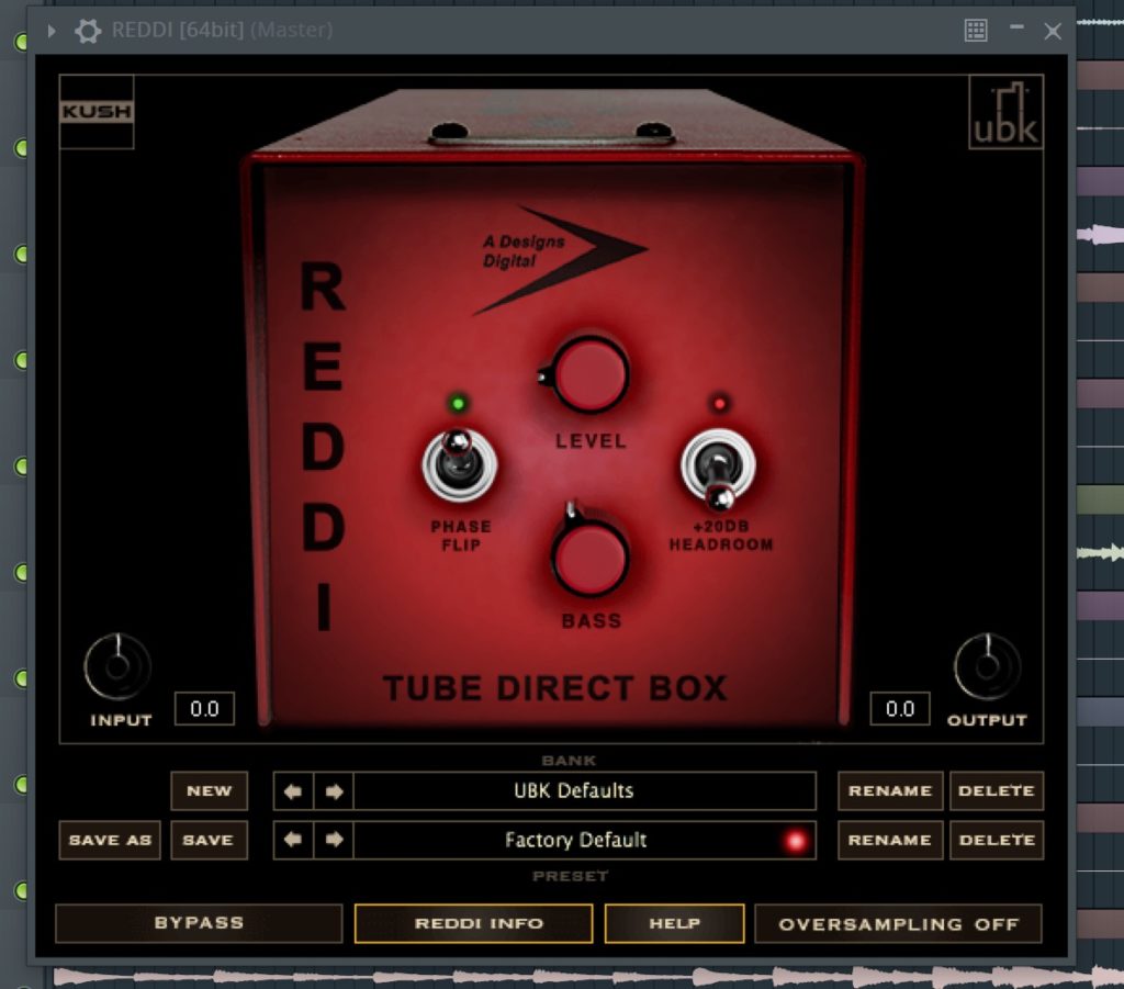REDDI Bass DI plugin by Kush Audio Review in FL Studio
