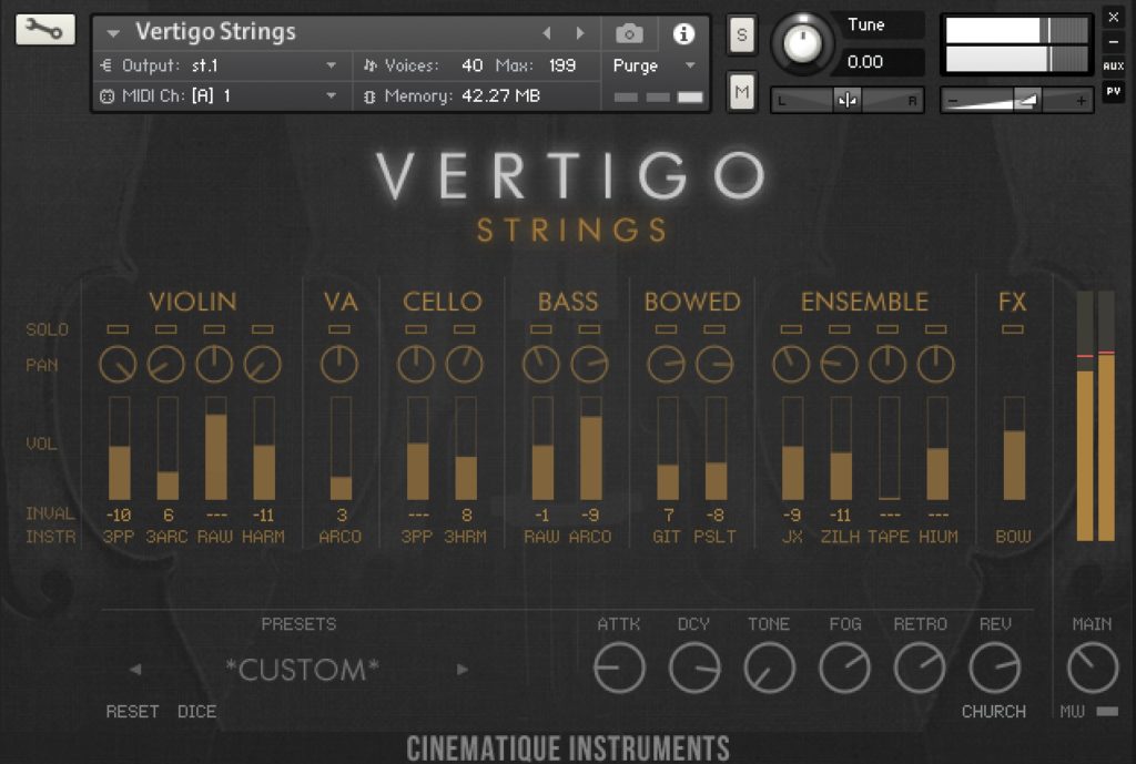 Vertigo Strings by Cinematique Instruments Custom