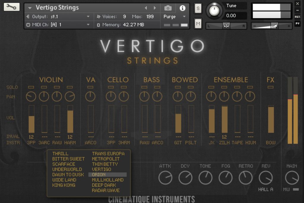 Vertigo Strings by Cinematique Instruments Presets