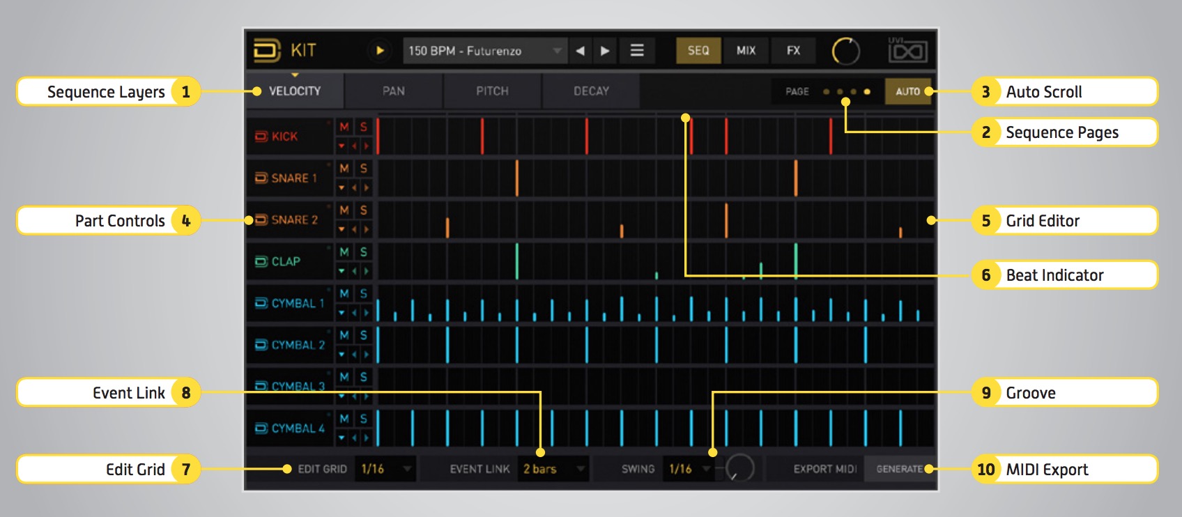 Drum Designer sequencer