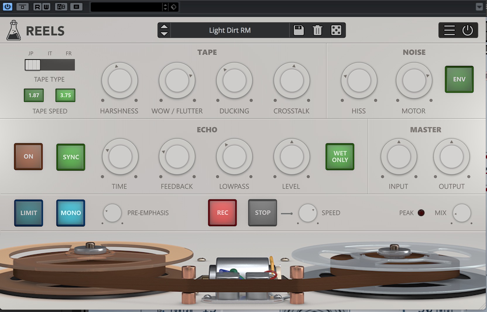 Reels - LoFi Vibes, Reel-to-Reel + Echo + Tape Stop Emulation by AudioThing Review 6 Reels LoFi Vibes Reel to Reel Echo Tape Stop Emulation by AudioThing Review Preset Loaded