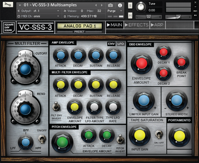 VC SSS 3 GUI Main Panel