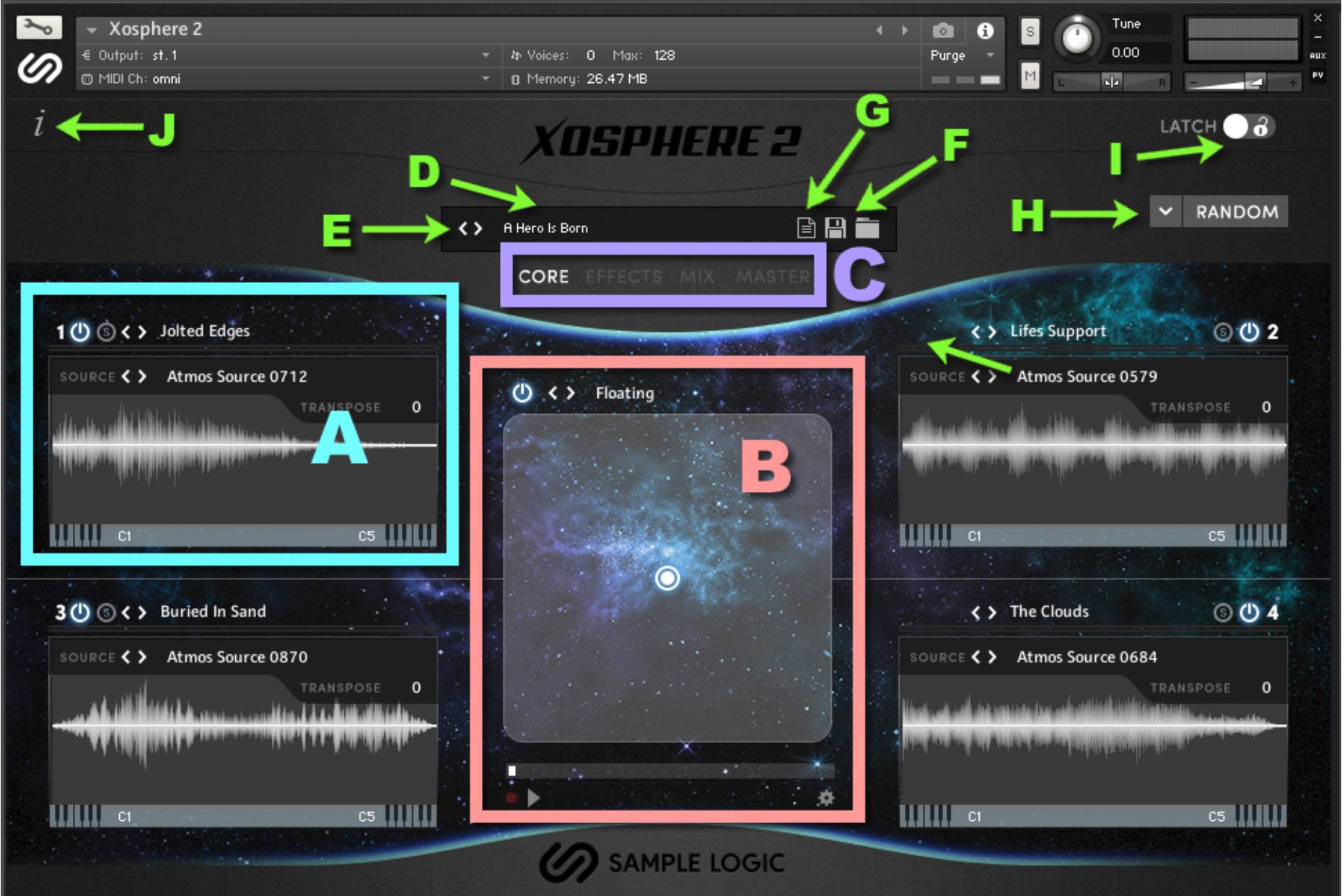 XOSPHERE 2 An Most Creative Atmosphere Engine by Sample Logic Review UI