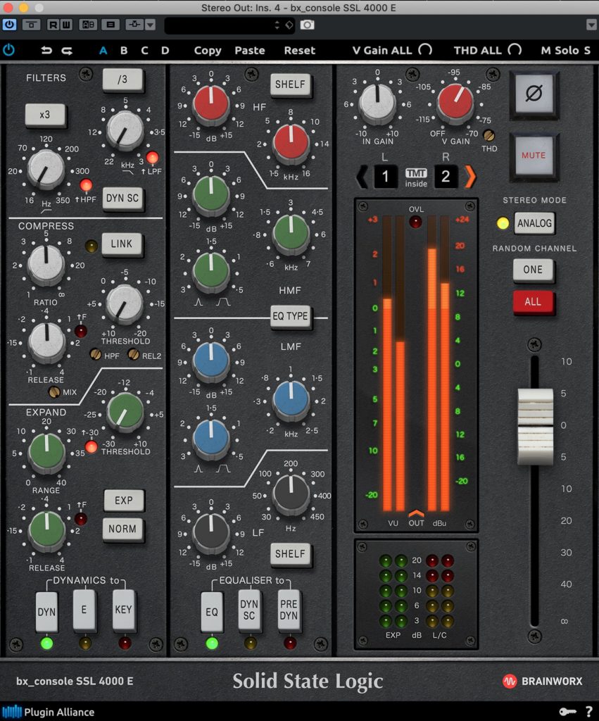 Brainworx bx console SSL 4000 E an SSL console Emulation by Plugin Alliance Review Main UI