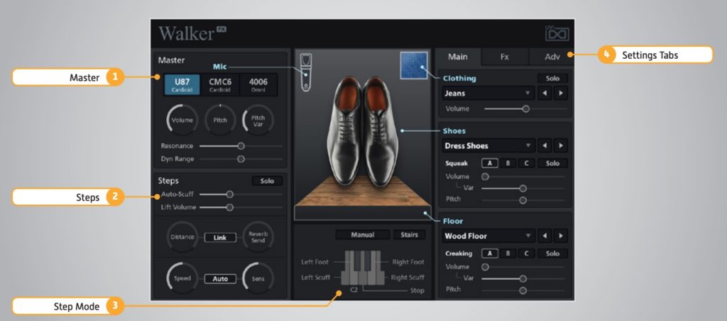 Walker User Interface Global Controls