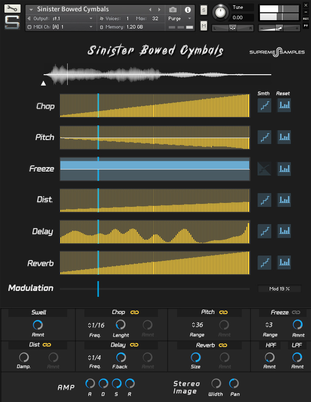 SupremeSample SinisterBowedCymbals Kontakt Interface