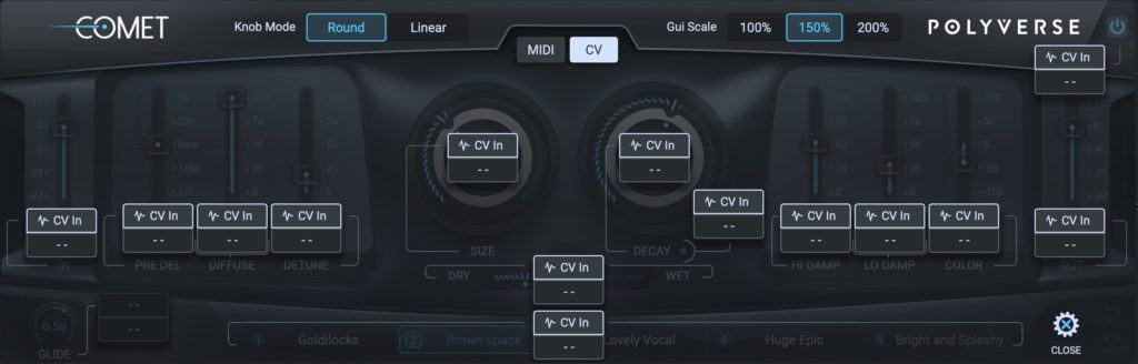 Comet V1.0 by Polyverse MusicCV Settings