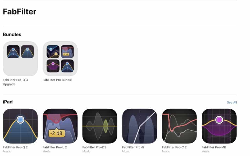 FabFilter iOS Store