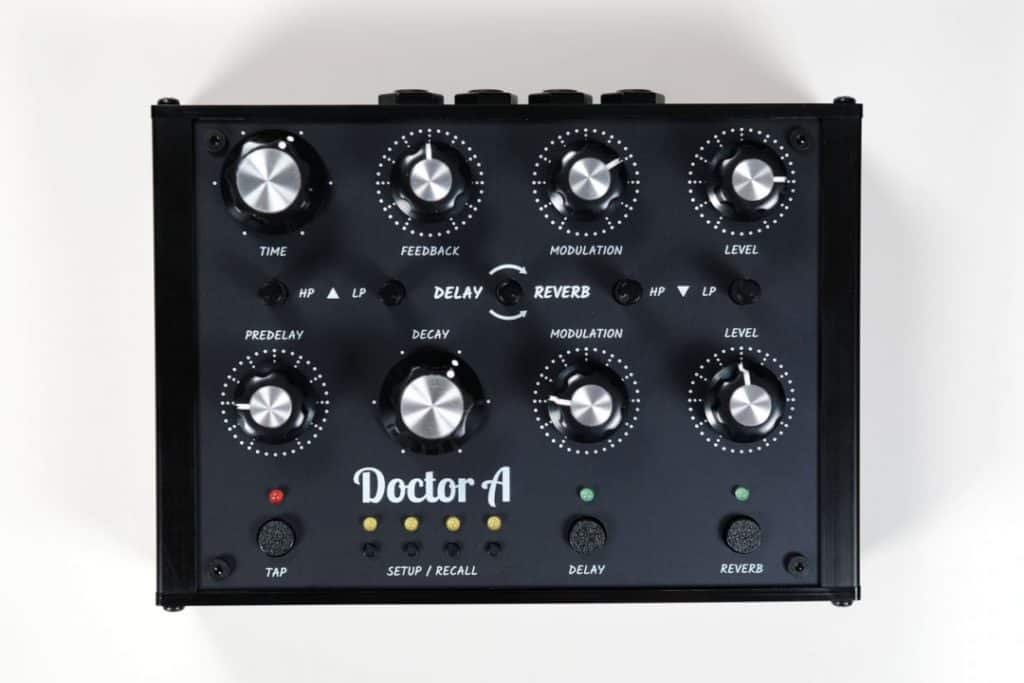 Doctor A a Stereo Delay/Reverb Desktop FX Processor with MIDI and CV inputs by Audiothingies 4 audiothingies doctora front 1080x720