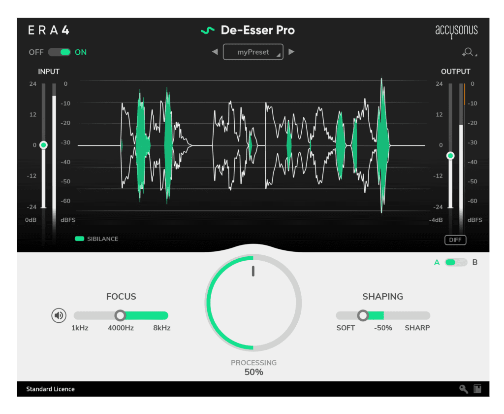 Accusonus ERA 4 - Intelligent Audio Cleaning and Repair for Filmmaker 6 de esser pro UI zoom