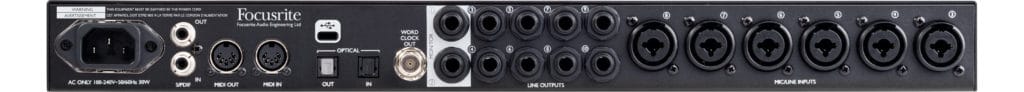 Clarett 8Pre USB by Focusrite - a Studio USB Audio Interface Review 6 Clarett 8Pre USB back