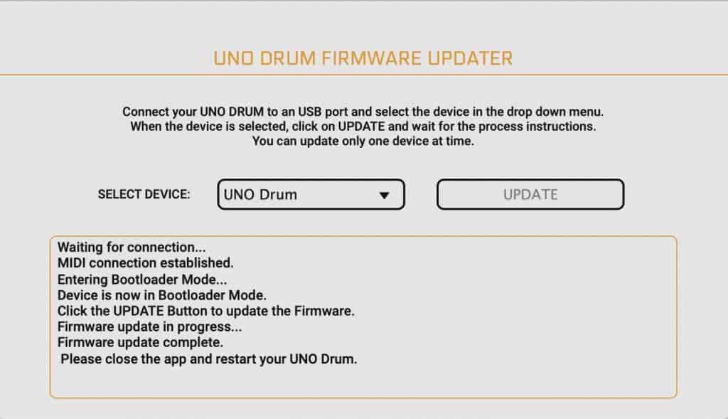 UNO Drum Firmware Update