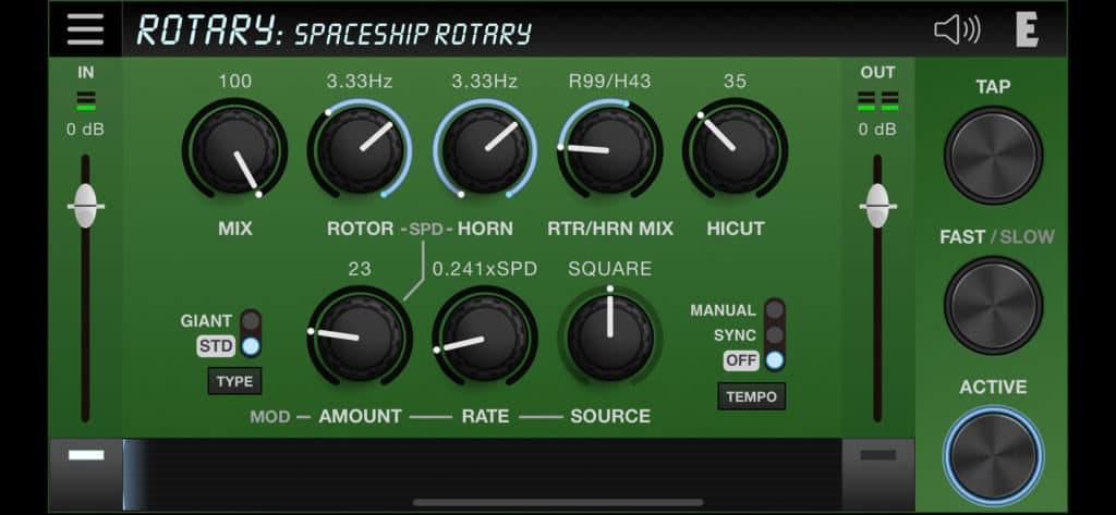 Rotary Mod emulation of classic Leslie speaker for iPhone and iPad 3 Rotary iPhone Screenshot