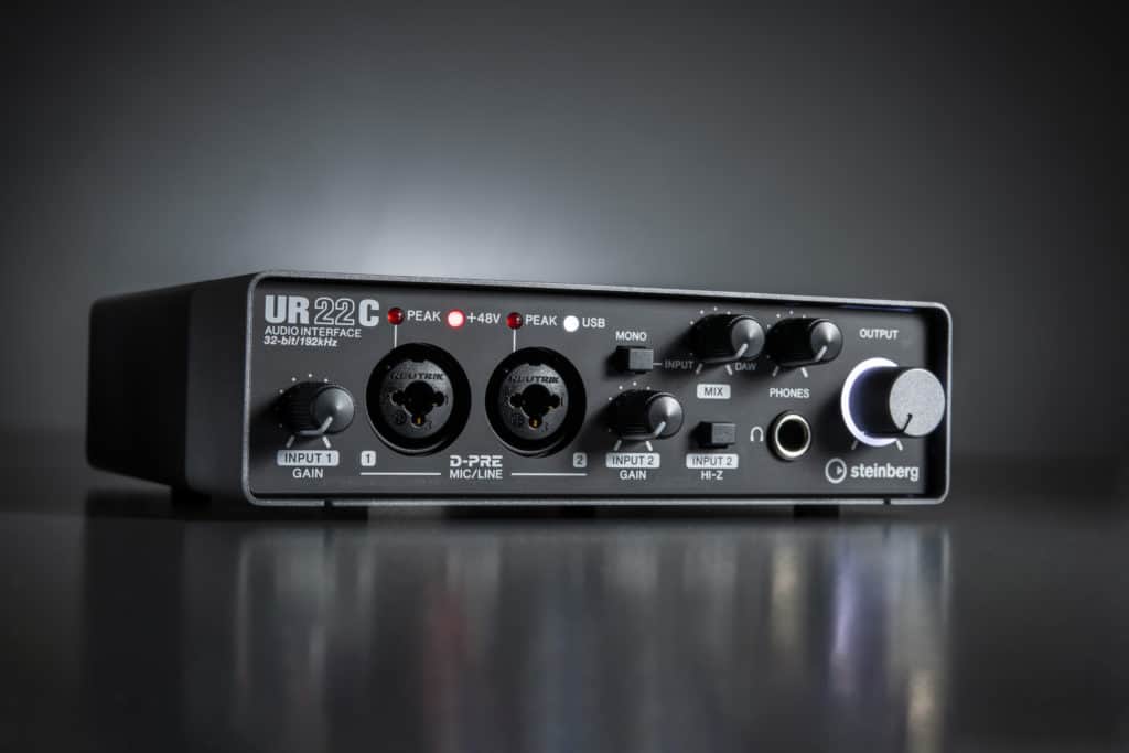UR-C SERIES - Steinberg's New Audio Interfaces 4 Steinberg UR22C mood front view far grey dark 7890
