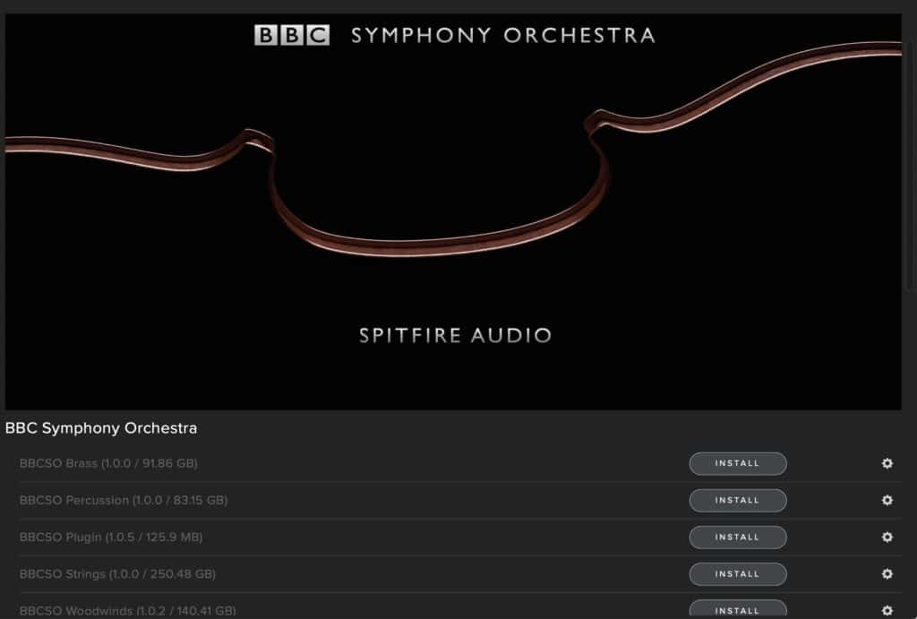 BBC Symphony Orchestrat Packages to install