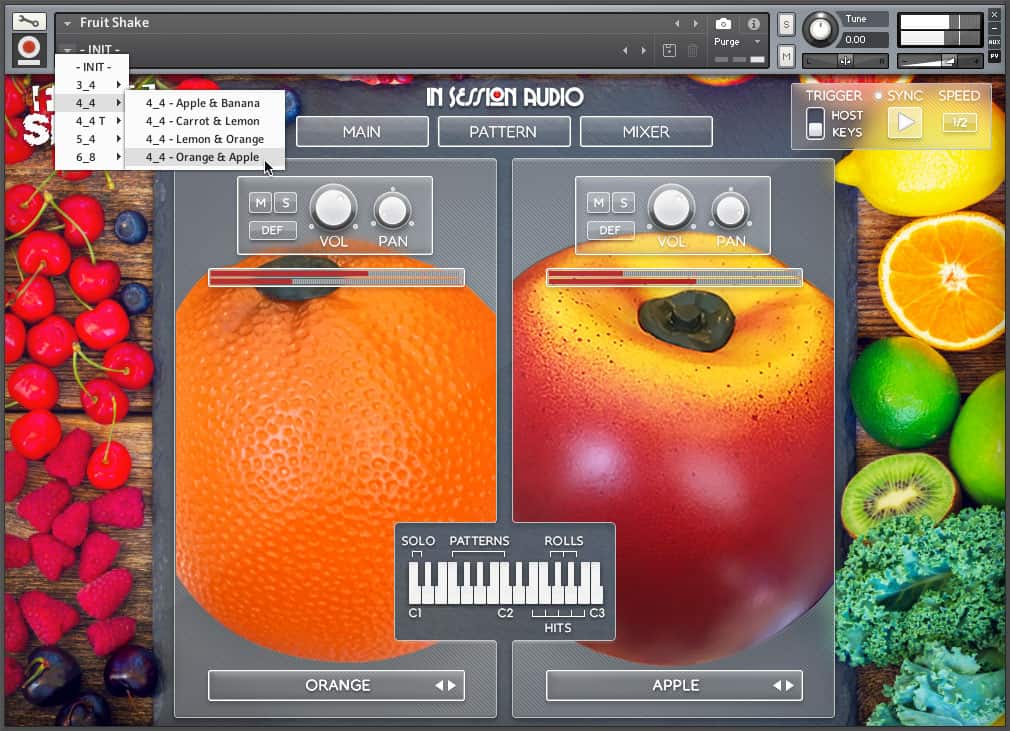 Web Fruit Shake UI 06 Main w Menu