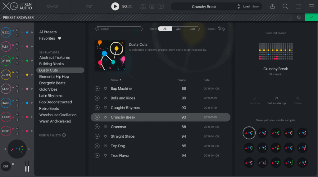 XO Lite by XLN Audio GUI Playlists