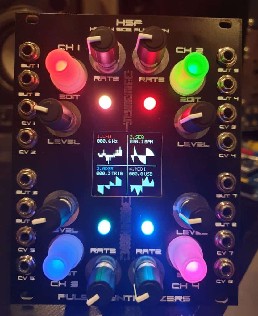Heavy Side Function by Pulse Synthesizers a VC 8 channel LFO ADSR sequencer with USB MIDI