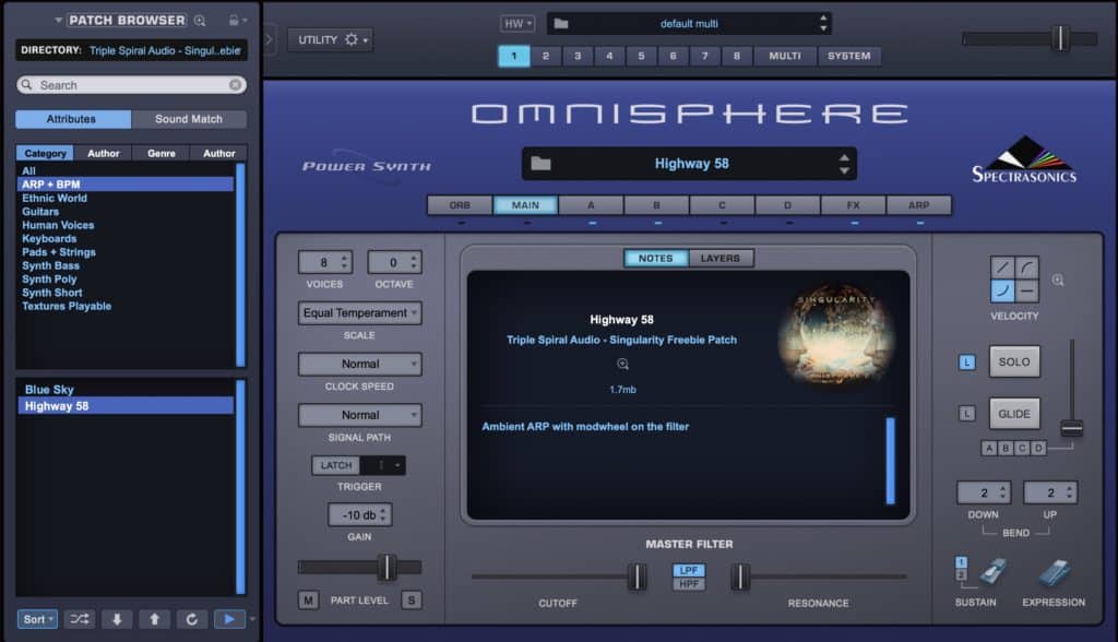 Triple Spiral Audios Singularity Freebie for Omnisphere 2
