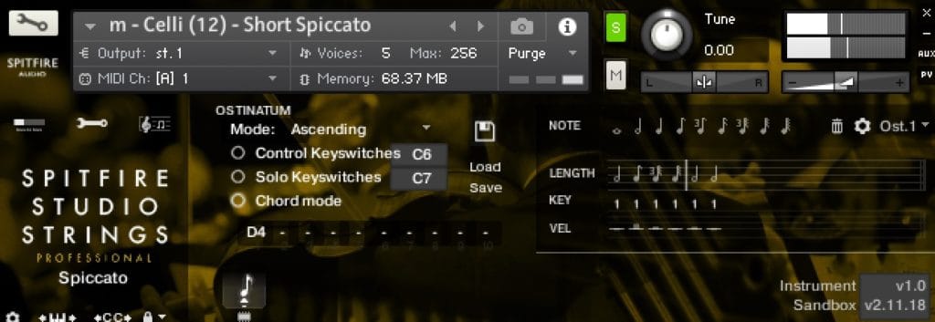 Studio Orchestra Professional Review - Strings, Brass and Woodwinds Bundle by Spitfire Audio 15 SPITFIRE STUDIO STINGS PROFESSIONAL Ostinatum