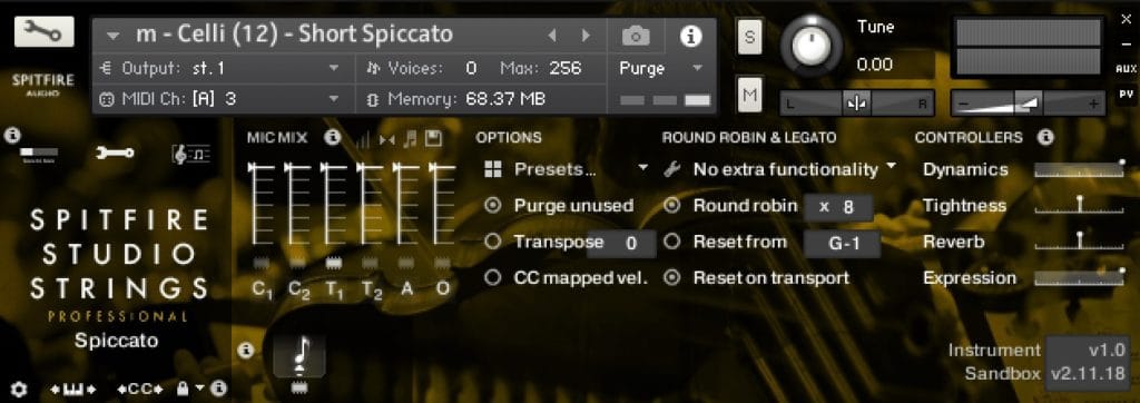 Spitfire Studio Strings Professional by Spitfire Audio Review 8 SPITFIRE STUDIO STINGS PROFESSIONAL m Celli 12 Short Spiccato