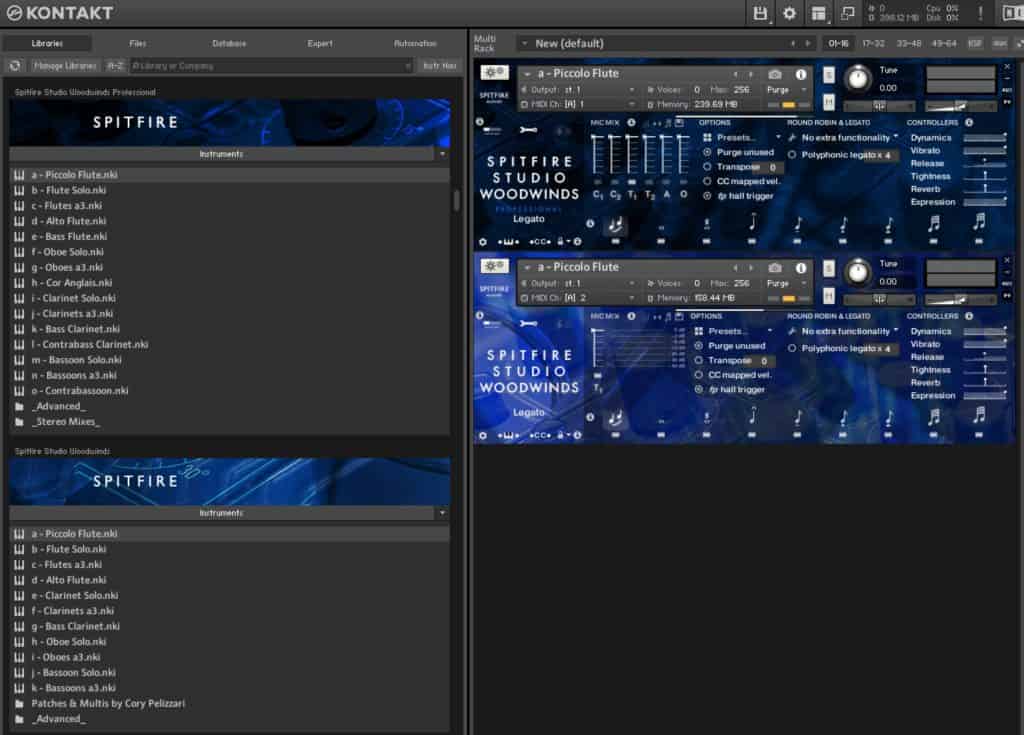 Spitfire Studio Woodwinds Professional and Core