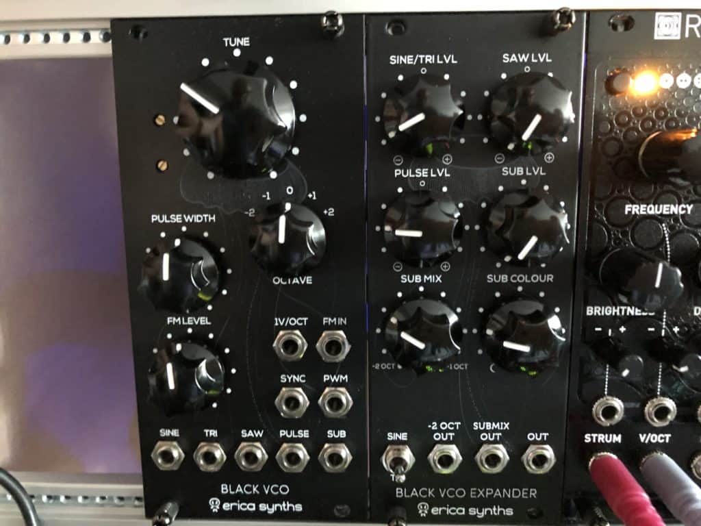 Erica Synths Black VCO V2 and Black VCO Expander Review side by side in Rack