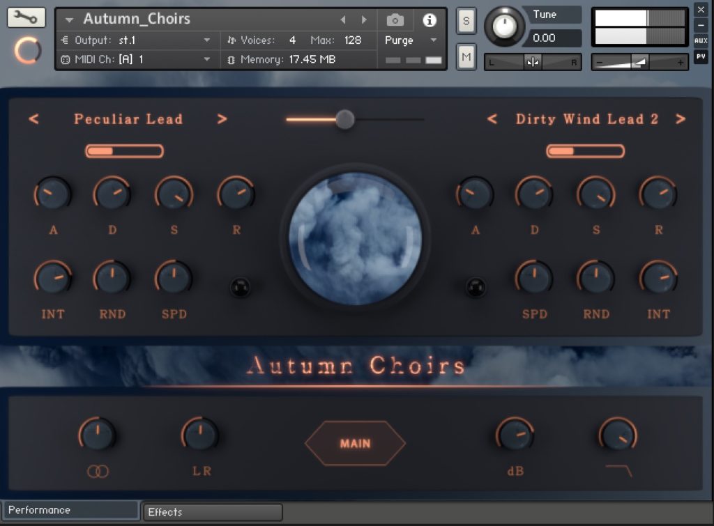 Autumn Choirs by Sound Aesthetics Sampling Main UI