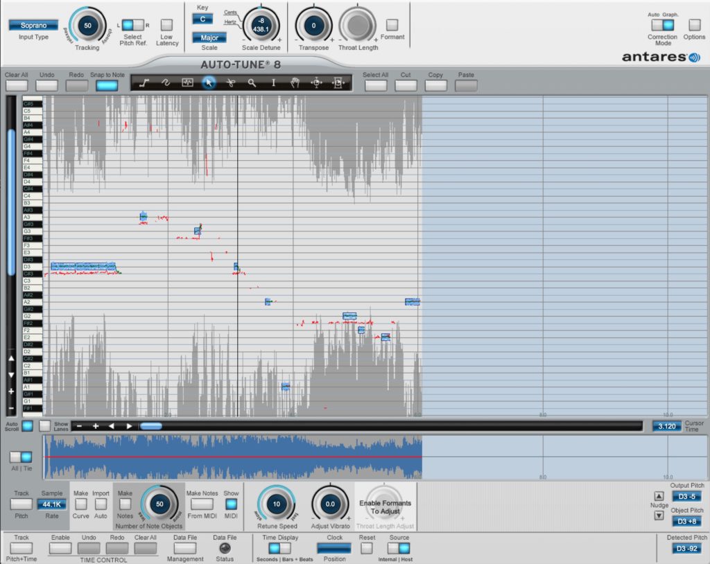 Auto-Tune 8.1 by Antares Review 3 Auto Tune 8.1 Graph Mode