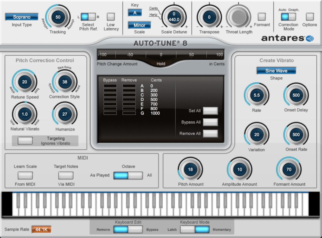 Auto-Tune 8.1 by Antares Review 2 Auto Tune 8.1 Main Screen