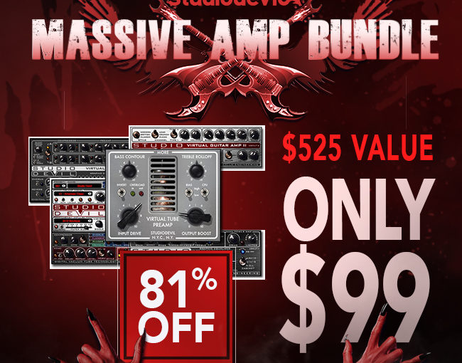 Studio Devil Massive Amp Bundle available at a reduced price for 14 days