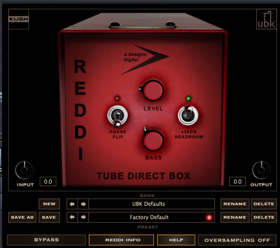 REDDI Bass DI plugin by Kush Audio Review in CuBase