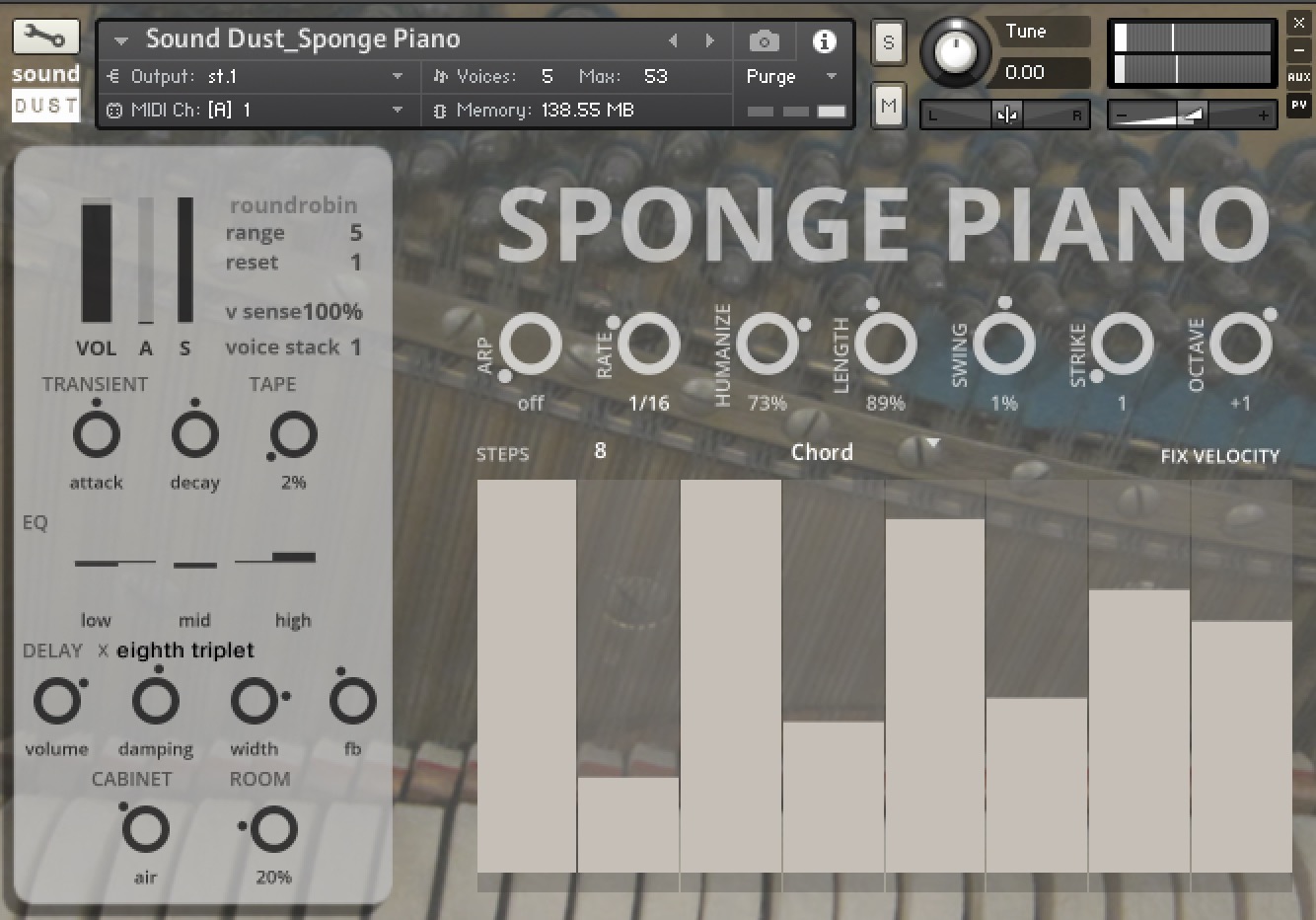 SPONGE PIANO by Sound Dust updated to support Kontakt Version 6
