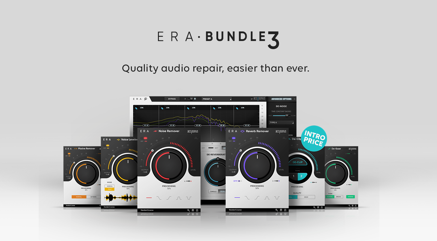 Accusonus announces ERA BUNDLE 3.0 –  including the world’s first fully-automatic De-Clipper