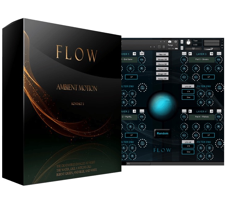 Triple Spiral Audio Released Flow – a Pads, Textures, Soundscapes, and Ambiences and Motion Kontakt Library