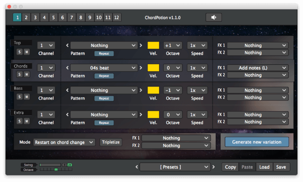 ChordPotion v1.1 Released - a MIDI Plugin to Create New Harmonic Phrases and Melodies  (by FeelYourSound)
