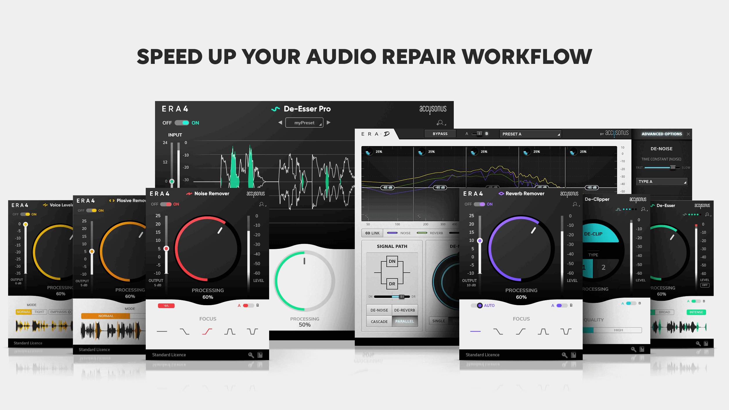 Accusonus ERA 4 - Intelligent Audio Cleaning and Repair for Filmmaker 31 cropped era bundle 4 pro UIs
