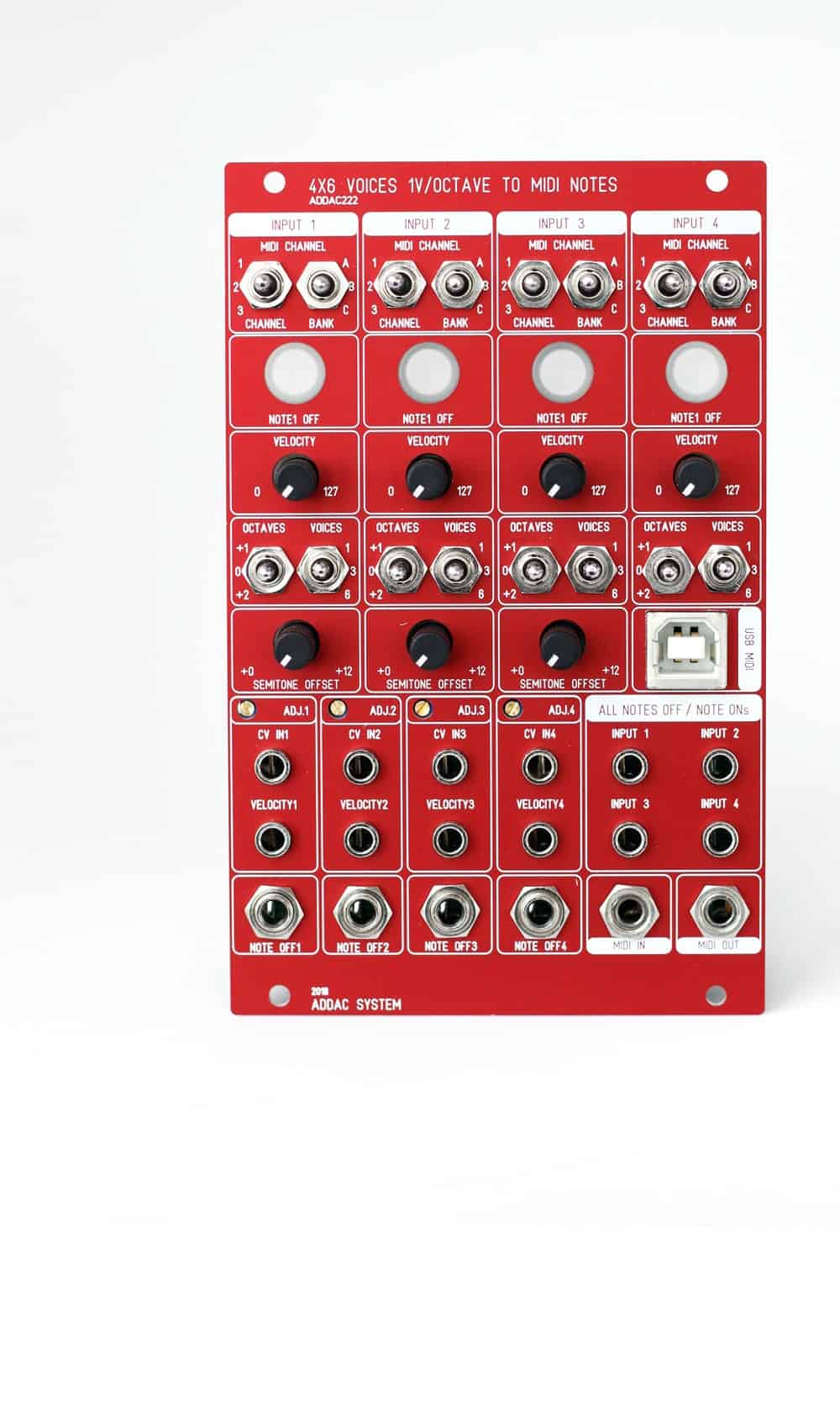 ADDAC System Releases ADDAC222 Update - New Firmware, User's Guide and Signal Flow Diagram 31 ADDAC222 front