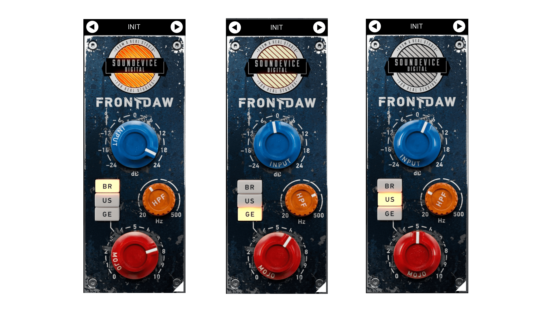 Front DAW Three Types of Saturation Effect Plugin from Soundevice Digital | UnitedPlugins