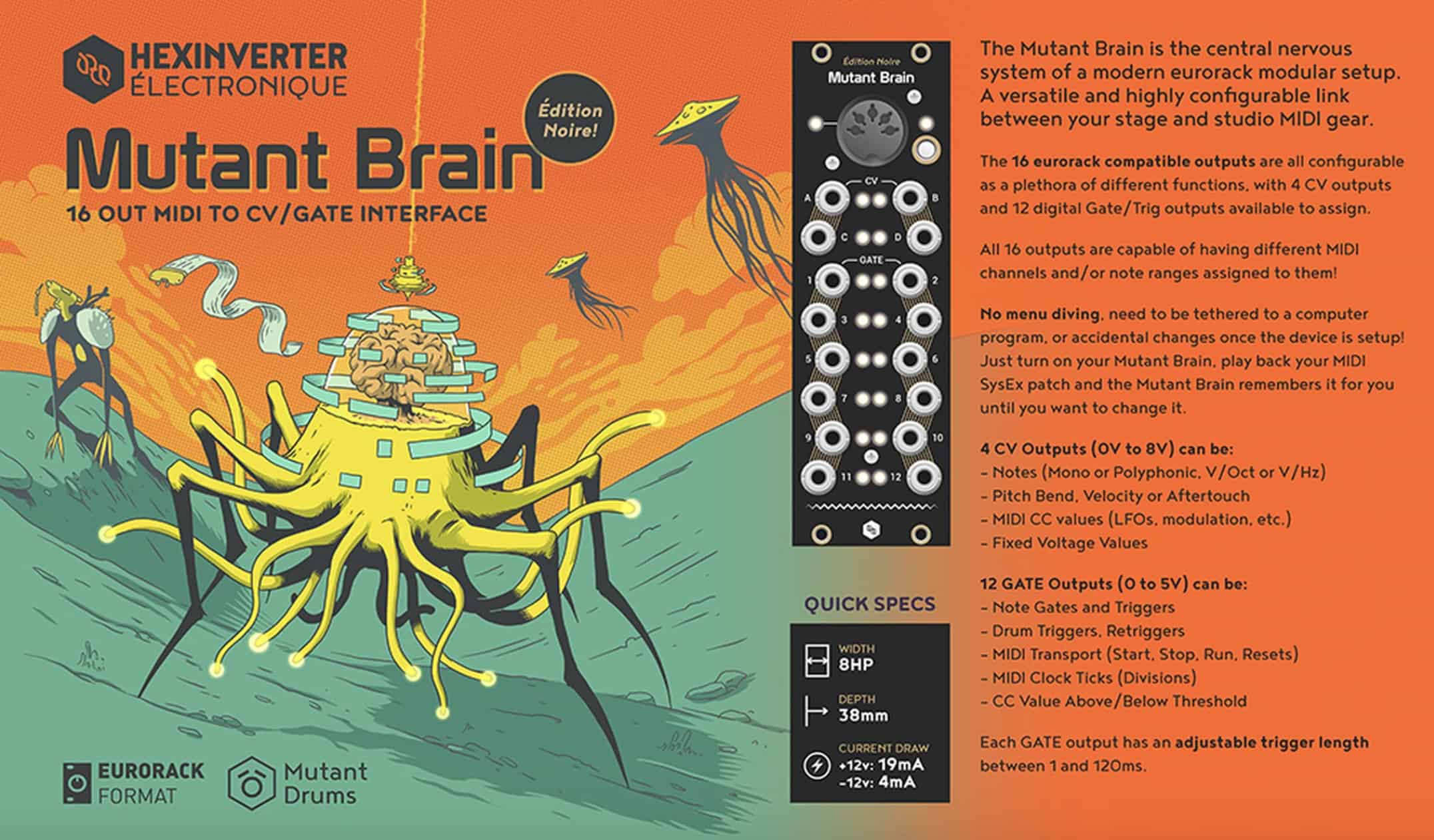 Mutant Brain – Édition Noire by Hexinverter Électronique is now Available