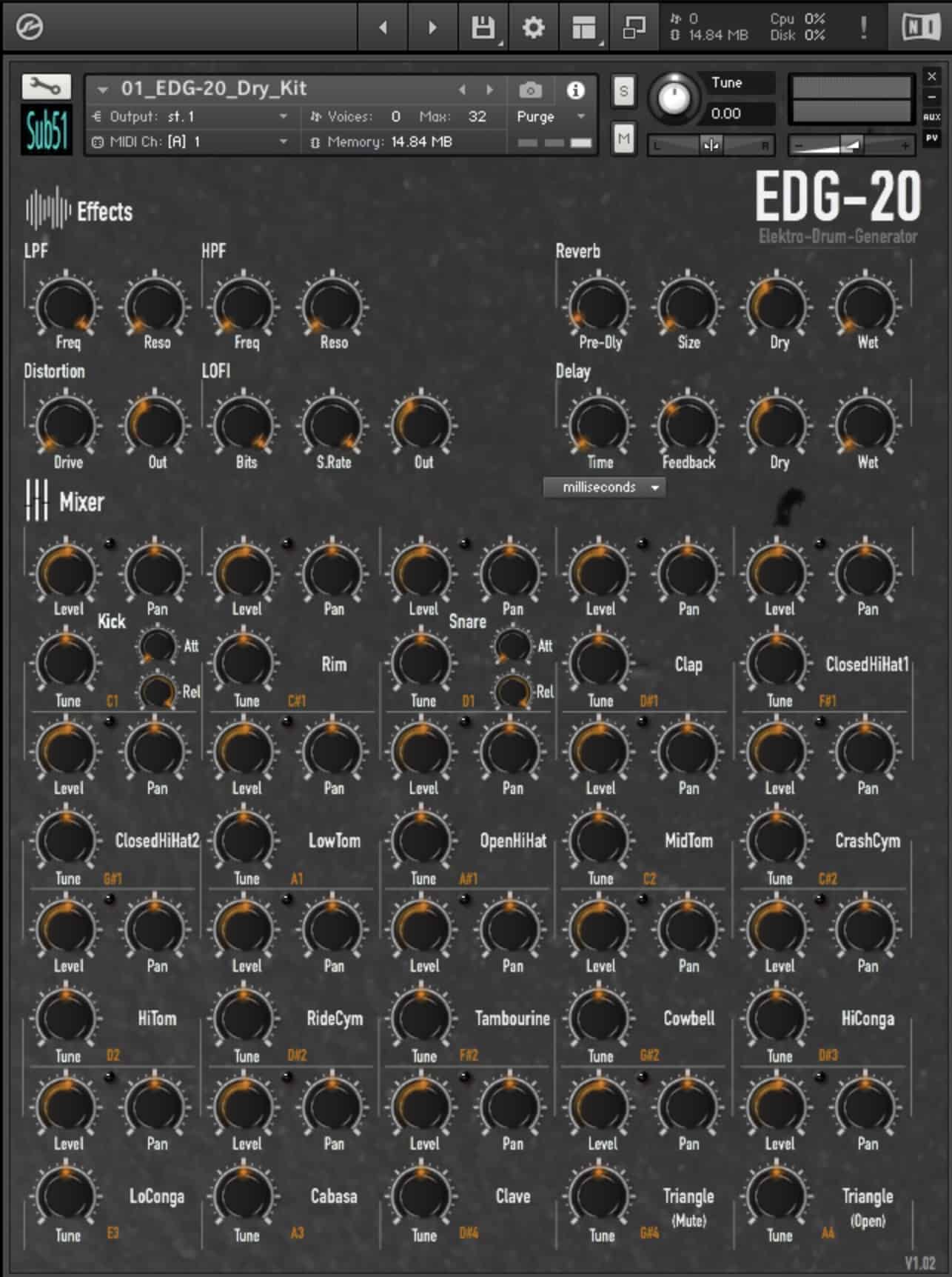 Elektro Drum Generator by Sub51-Sound Design Released EDG-20 for Kontakt
