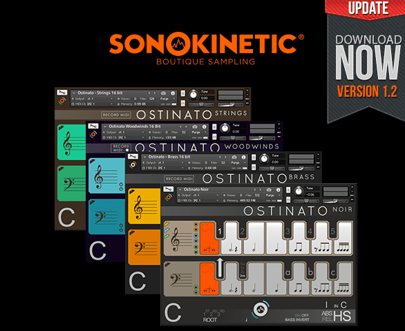 Sonokinetic's Ostinatos Updated 3 Ostinato Strings Woodwinds Brass Noir update 1.2 now available