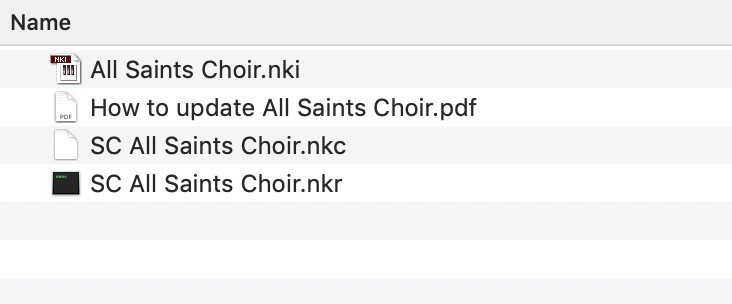How to update All Saints Choir