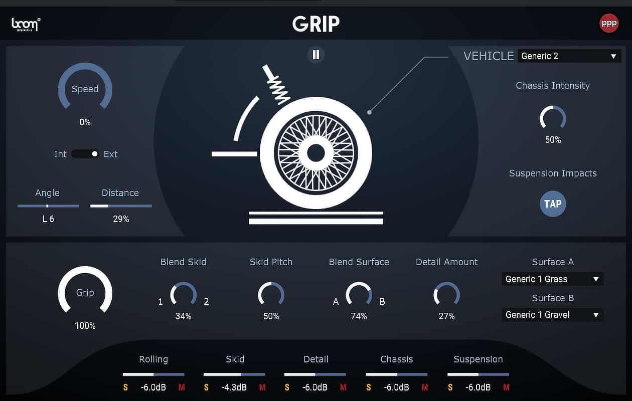Grip a BOOM Library Plugin –  Tyre and Chassis Sound Creator