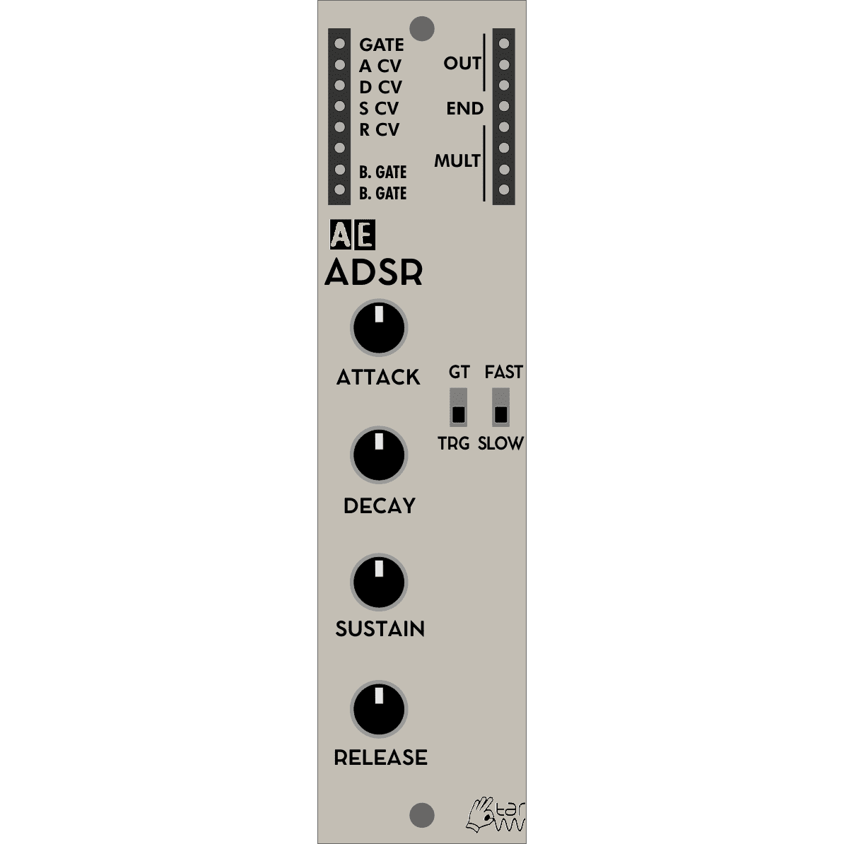 ADSR Module a Classic Envelope with CV control for all Parameter for AE Modular 1