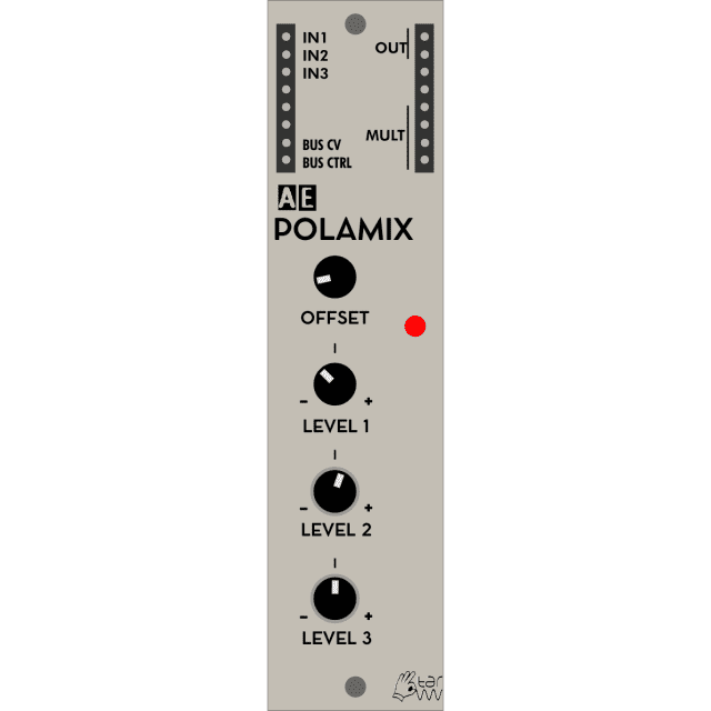 POLAMIX Module a 3 Channel AttenuverterMixer for AE Modular
