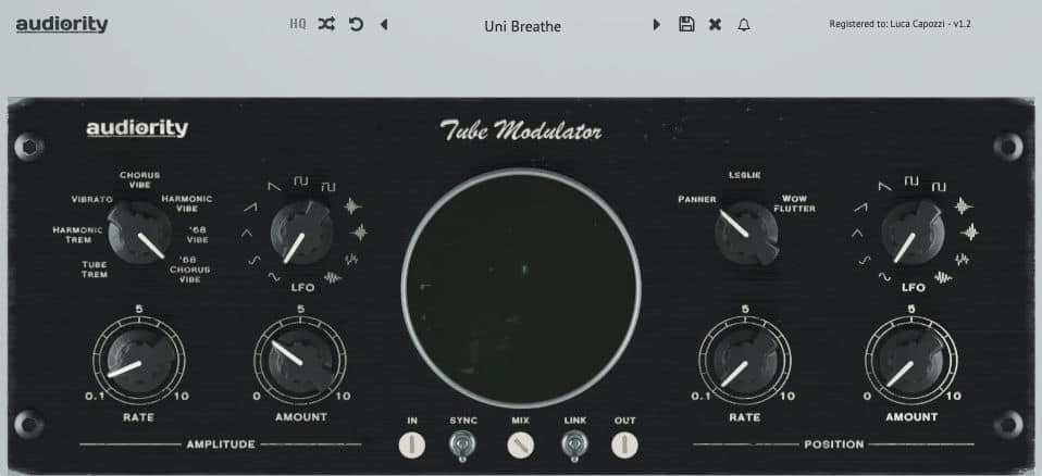 Tube Modulator Updated to v1.2.1 3 Audiority TubeModulator GUI
