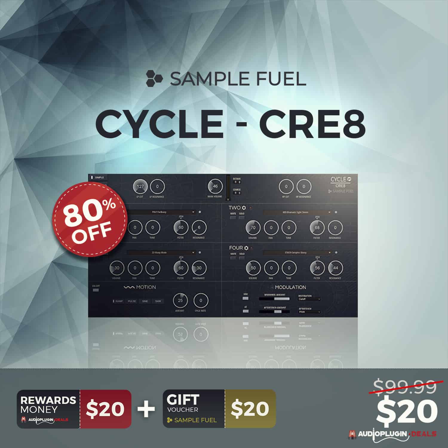 80% OFF Cycle-CRE8 by Sample Fuel + $20 Sample Fuel Voucher