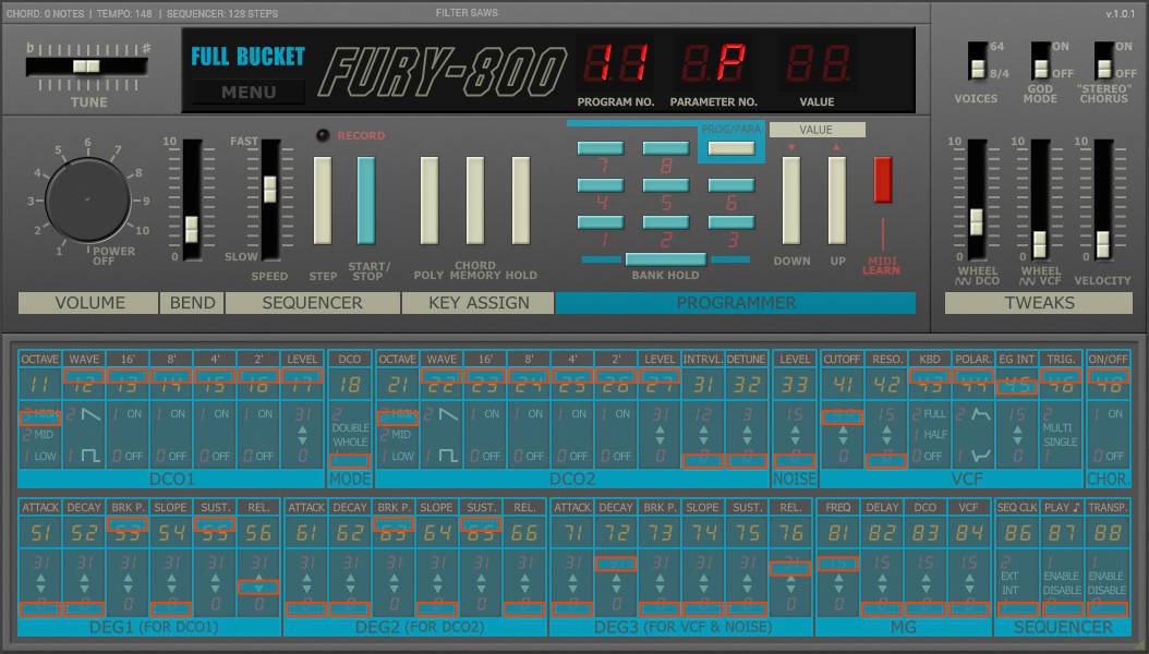 Fury 800 a Free KORG Poly 800 Polyphonic Synthesizer Software Instrument